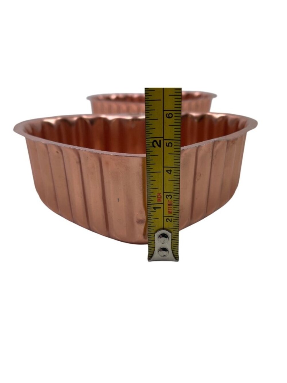 Set Of 2 Copper Heart-Shaped Jello Molds Decorative Kitchen Wall Hanging - Picture 10 of 10